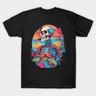 Colorful preppy skeleton style T-Shirt